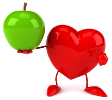 Yeşil elma ile eğlenceli kalp