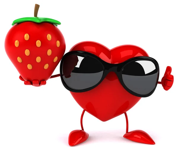 Fun heart with strawberry — Stock Photo, Image