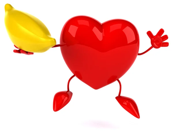 Fun heart with banana — Stock Photo, Image