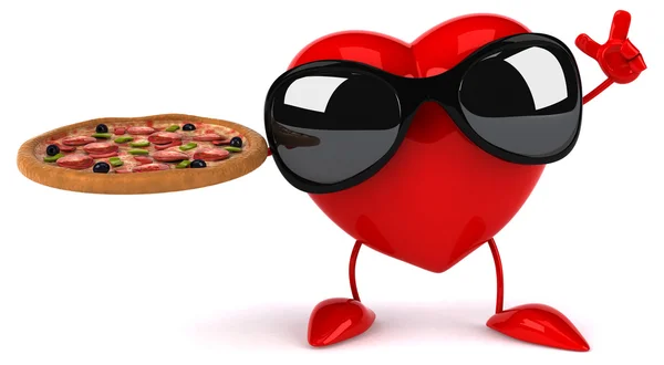 Corazón divertido con pizza — Foto de Stock