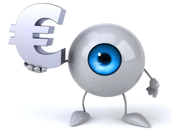 Leuk oog met eurosymbool — Stockfoto