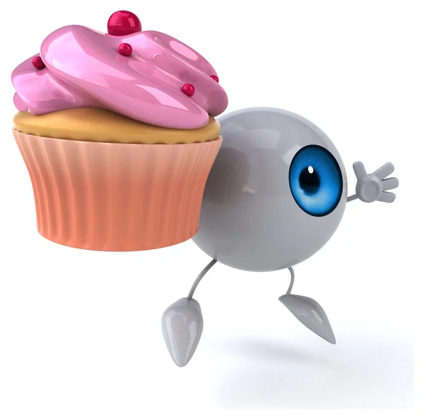 Lustiges Auge mit Cupcake — Stockfoto