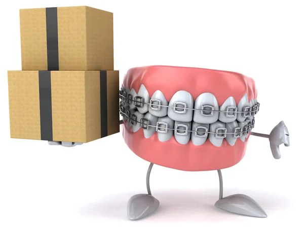 Fun teeth with boxes — Stock Photo, Image