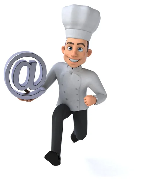 Cuoco divertente con simbolo email — Foto Stock