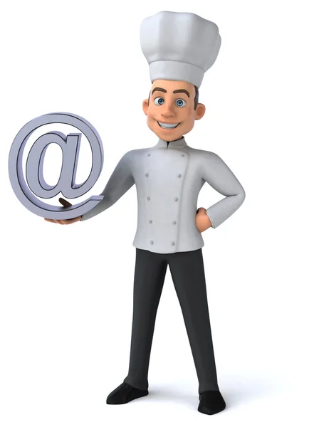 Chef amusant avec symbole e-mail — Photo