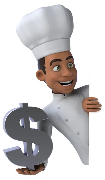 Веселий шеф-кухар з доларовим знаком — стокове фото