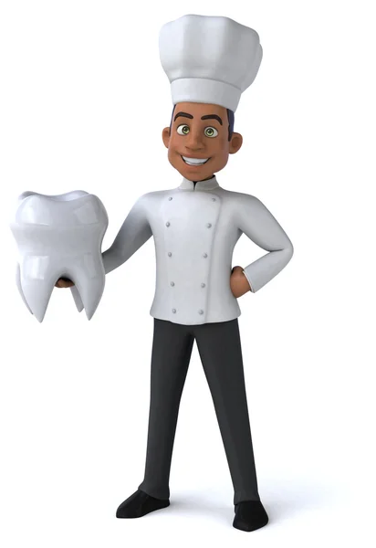 Leuk chef-kok met tand — Stockfoto