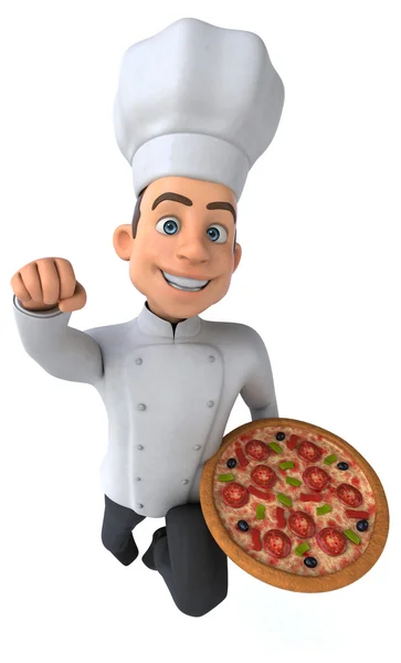 Kock med pizza — Stockfoto