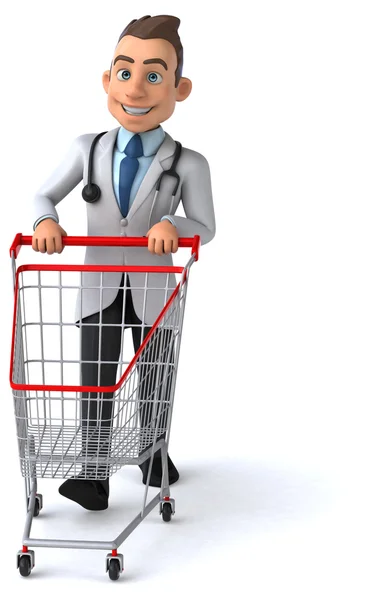 Orvos-val bevásárlókosár móka — Stock Fotó