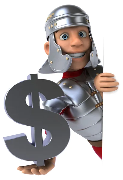 Roman soldier with dollar sign — Stock Photo, Image