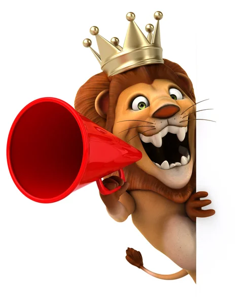 Leão com alto-falante — Fotografia de Stock