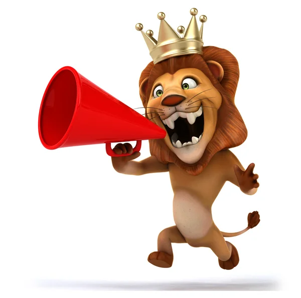 Lejon med högtalare — Stockfoto