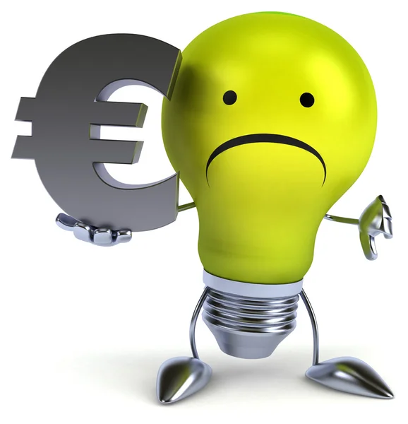 Zábavné žárovka s euro zpívat — Stock fotografie