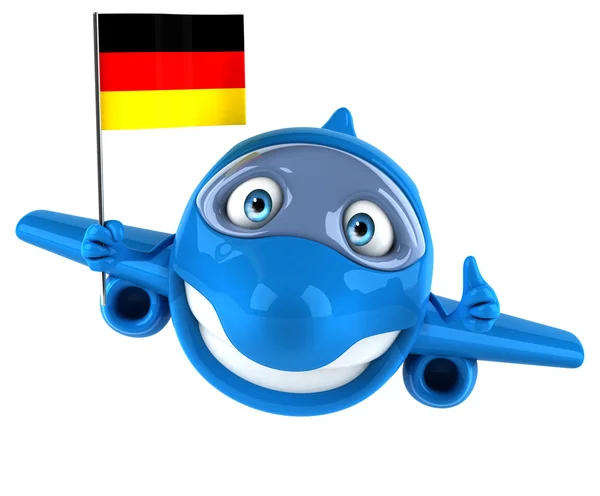 Spaßflugzeug mit Deutschlandfahne — Stockfoto