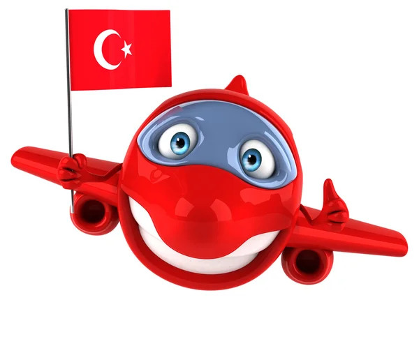 Fun plane with Turkish flag — Stock Photo, Image