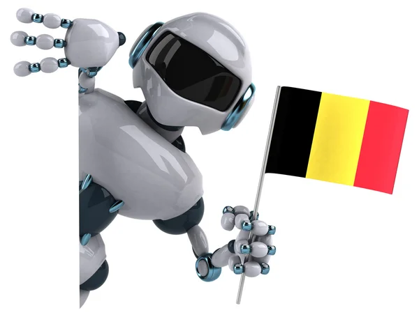 Fun robot with flag of Belgium — Stock Photo, Image