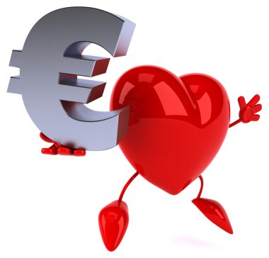 Euro simgesi ile eğlenceli kalp
