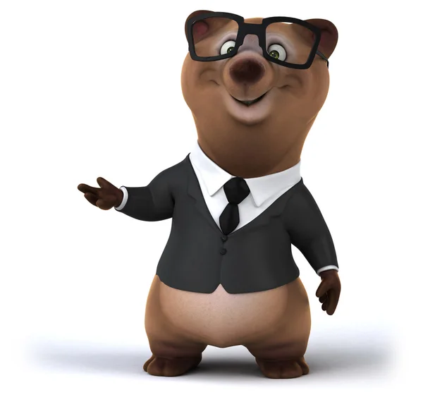 재미 있는 비즈니스 곰 — 스톡 사진