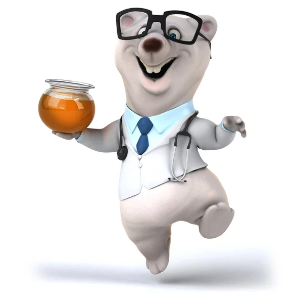 Fun bear doctor  in glasses — Stock Photo, Image