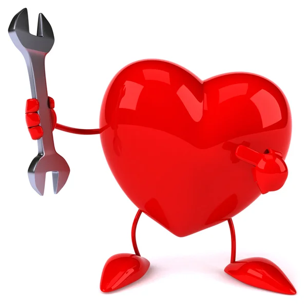 Fun heart with wrench — Stock Photo, Image