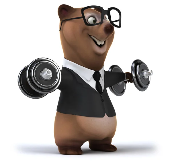 Zábavné medvěd s váhami — Stock fotografie