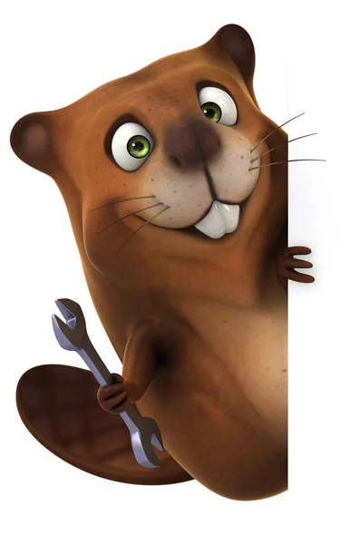 Fun cartoon beaver — Stock Photo, Image