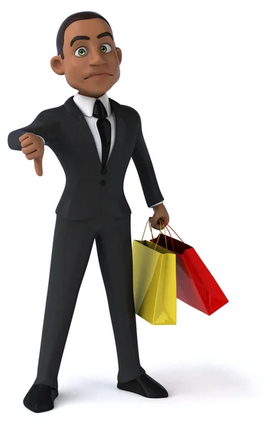 Rolig affärsman med shoppingväskor — Stockfoto
