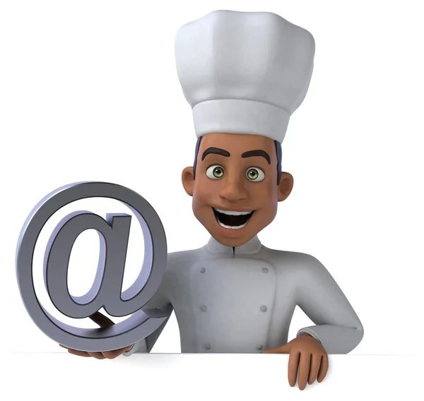 Chef divertido com símbolo de e-mail — Fotografia de Stock