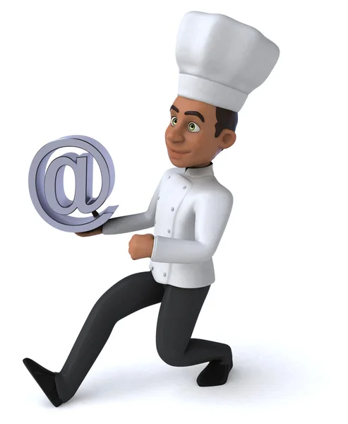 Spaß-Koch mit E-Mail-Symbol — Stockfoto
