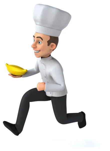 Zábava kuchař s banánem — Stock fotografie