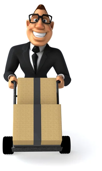 Business man with boxes — Stock Photo, Image