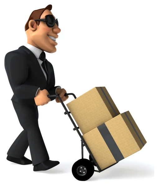 Business man with boxes — Stock Photo, Image