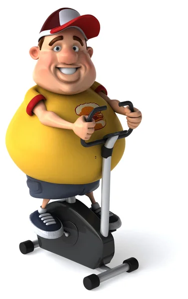 Kreslený nadváhy chlapík — Stock fotografie