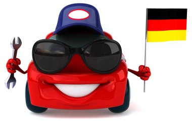Almanya bayrağı ile eğlenceli araba