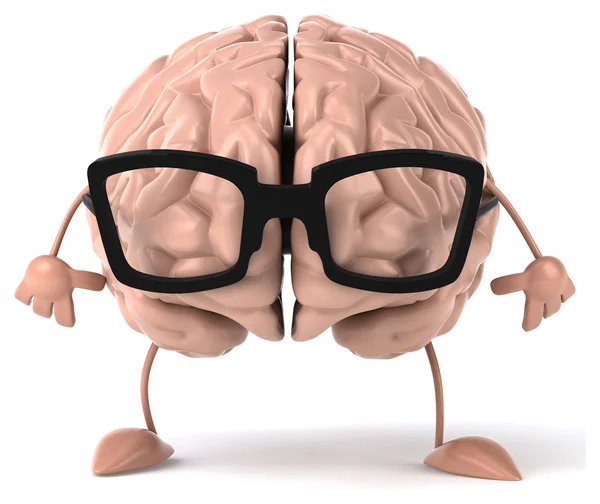 재미 있는 만화 뇌 — 스톡 사진