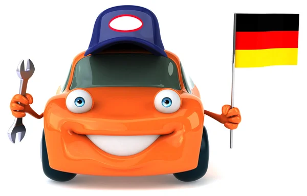 Spaßauto mit Deutschlandfahne — Stockfoto