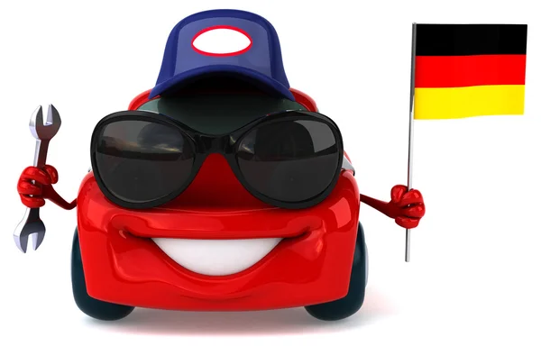 Divertido coche con bandera de Alemania — Foto de Stock