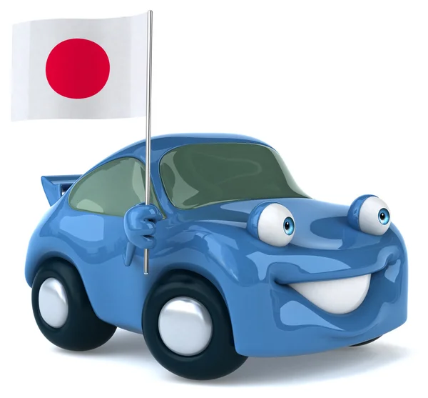 Fun car with flag of Japan — Stock Photo, Image