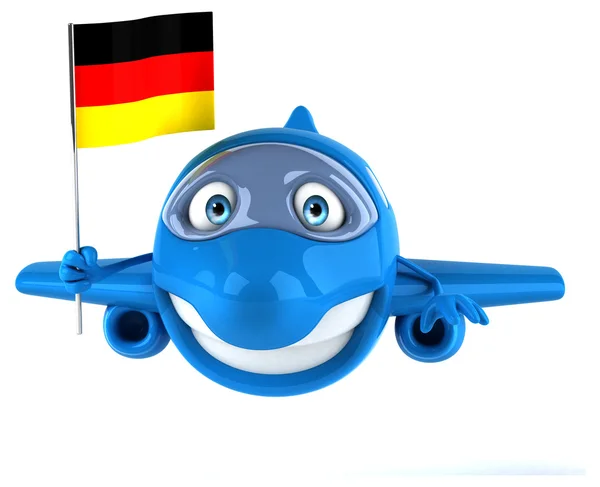 Spaß Cartoon Flugzeug mit Fahne — Stockfoto