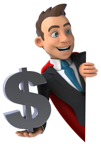 Cartoon Super businessman — Stock Photo, Image