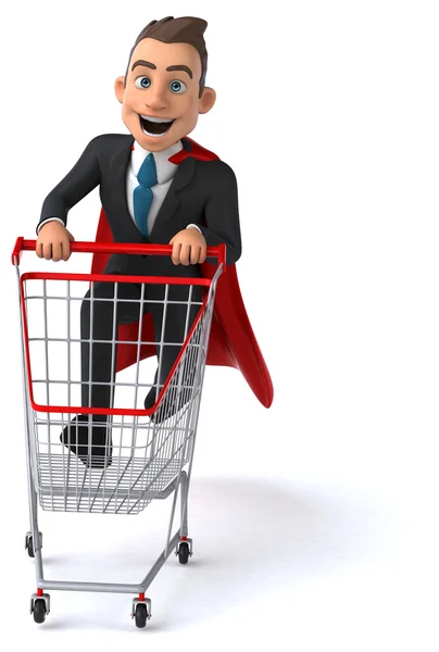 Cartoon Super businessman — Stock Photo, Image