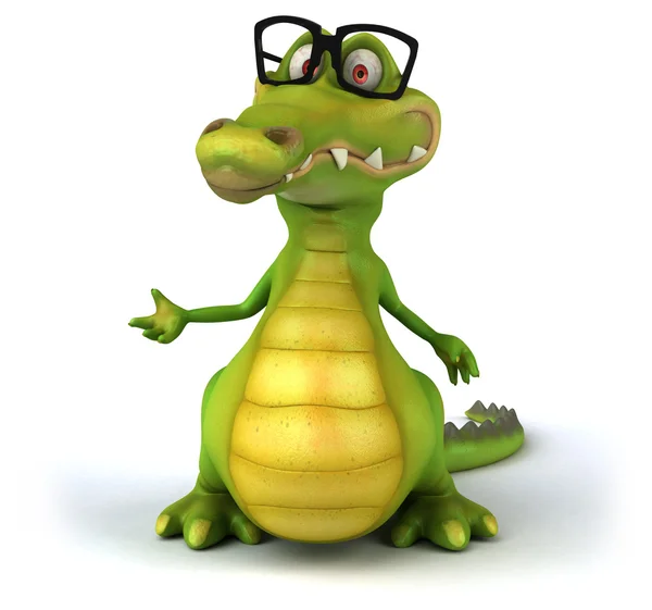 Fun crocodile in glasses — Stock Photo, Image