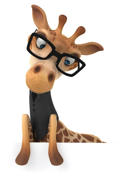 Girafa divertida em terno — Fotografia de Stock