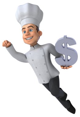 Dolar işareti olan eğlenceli Şef