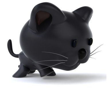 Eğlenceli karikatür siyah kedi