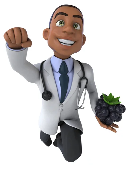 Fun doctor with blackberry — Stock Photo, Image