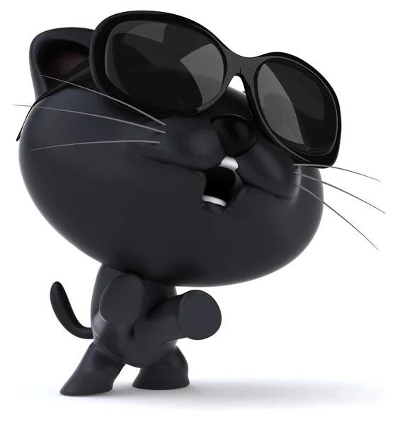 Szórakoztató karikatúra fekete macska — Stock Fotó