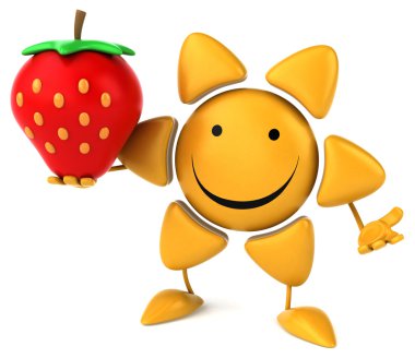 Eğlenceli çizgi film güneş çilek ile