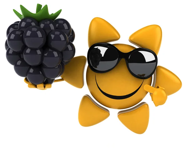 Fun sun with blackberry — Stock Photo, Image