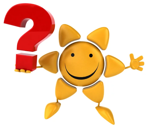 Fun sun with question mark — Stock Photo, Image